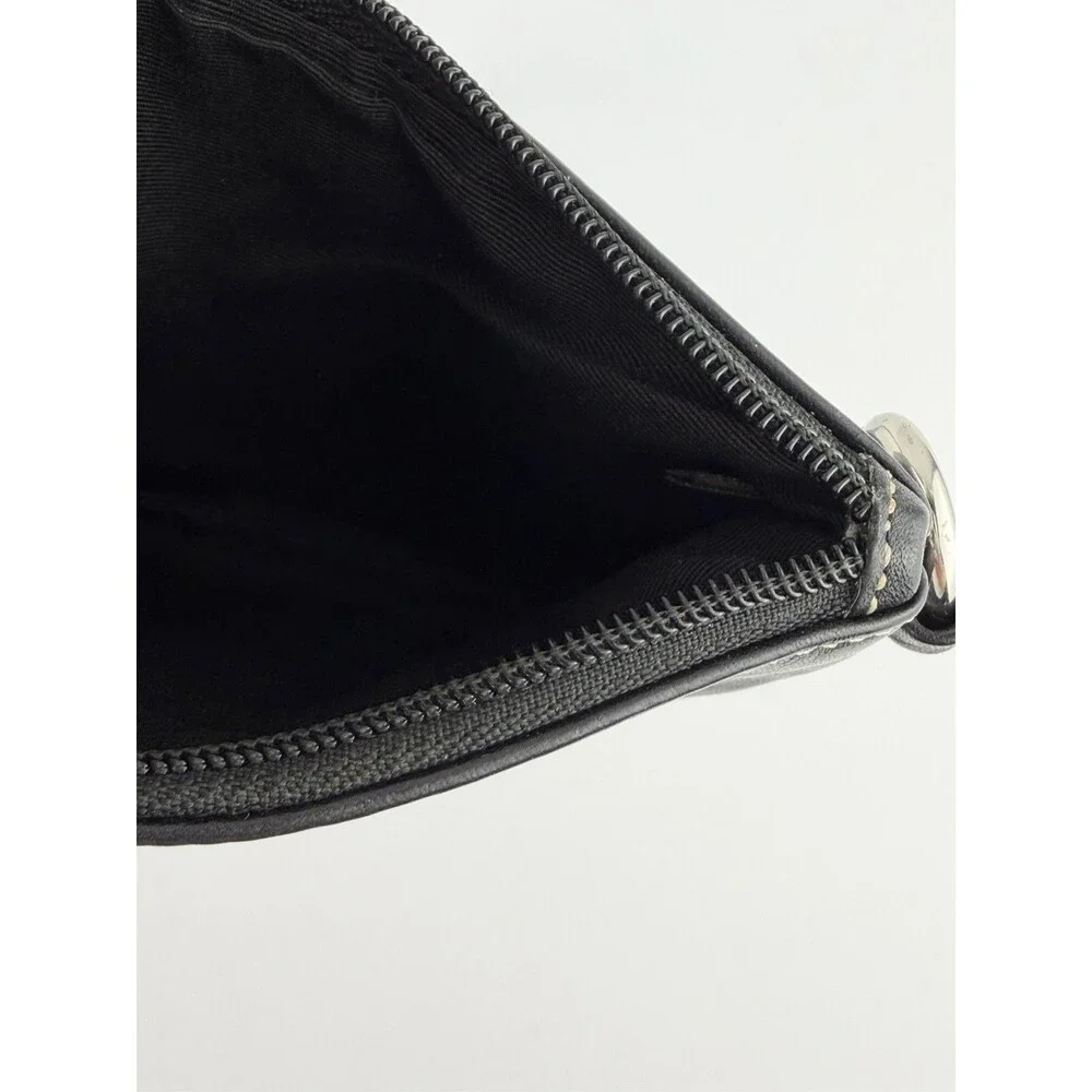 Coach Small Black Leather Coin Zipper Wristlet w/Hangtag